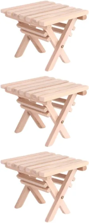 3 Pcs Miniature Folding Tables Creative House Decor Accessories Dollhouse Furniture Models Foldable Table Crafts