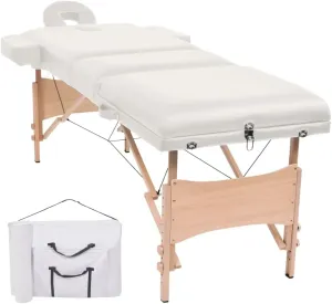 3-Zone Folding Massage Table 3.9" Thick White,Massage Tables-110152