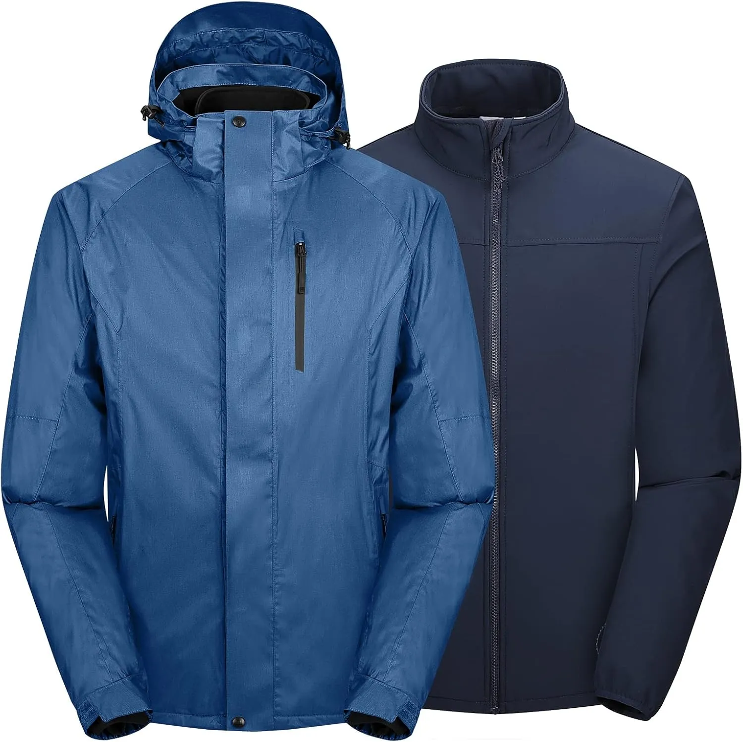 33,000ft Men's Waterproof Jacket Insulated Warm 3-in-1 Ski Snow Winter Coat Windproof Softshell Fleece Raincoat
