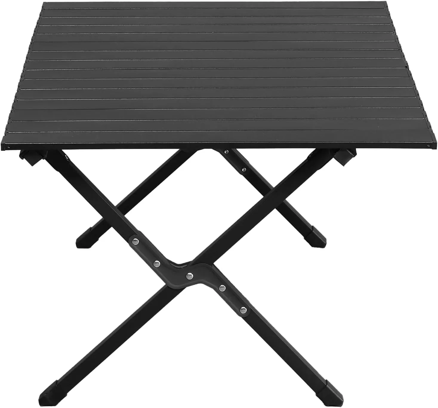 34" Outdoor Camp Table,Portable Folding Camping Table for 2-4 Persons,Ultralight Collapsible Table,Metal Fold Up Camp Dining Table,with Carrying Bag,for Travel Hiking BBQ Party Backyard (Black)