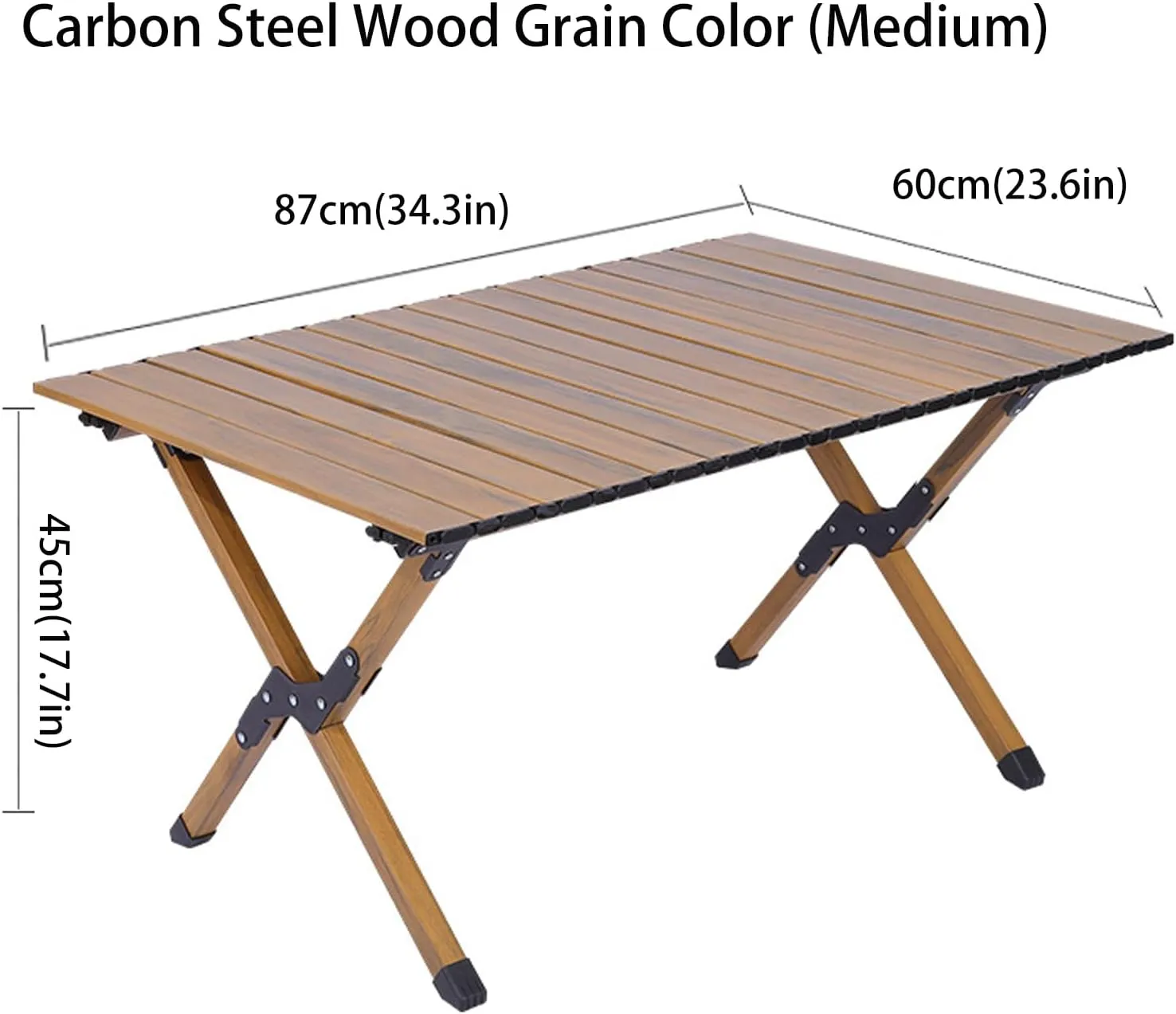 4-6 People Camping Table, Roll-Up Lightweight Picnic Table with Large Aluminum Tabletop & Carrying Bag, Portable Outdoor Folding Table for Hiking, Backpacking & Fishing(Carbon Steel Yellow,L