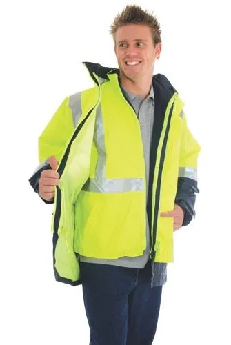 4 in 1 HiVis Two Tone Breathable Jacket with Vest and 3M R/Tape