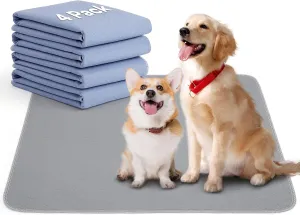 4 Pack 36" x 38" Washable Puppy Pads - Leakproof Quick Drying Pee Pads for Dogs, Reusable Pet Training Pads, Anti-Slip Floor Mat for Dogs, Cats, Bunny, Seniors Bed Pad
