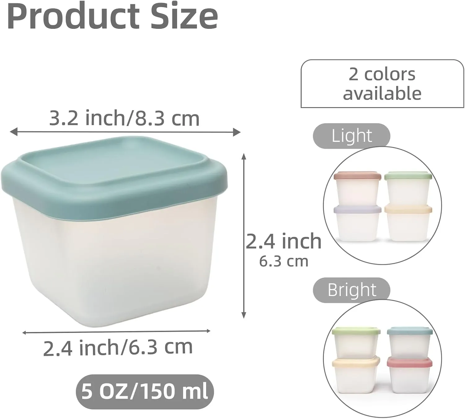4 Pack Small Silicone Snack Containers with Lids 5 oz Reusable Food Storage Containers Bento Lunch Snack Pots for Adults & Kids Meal Prep Containers BPA Free