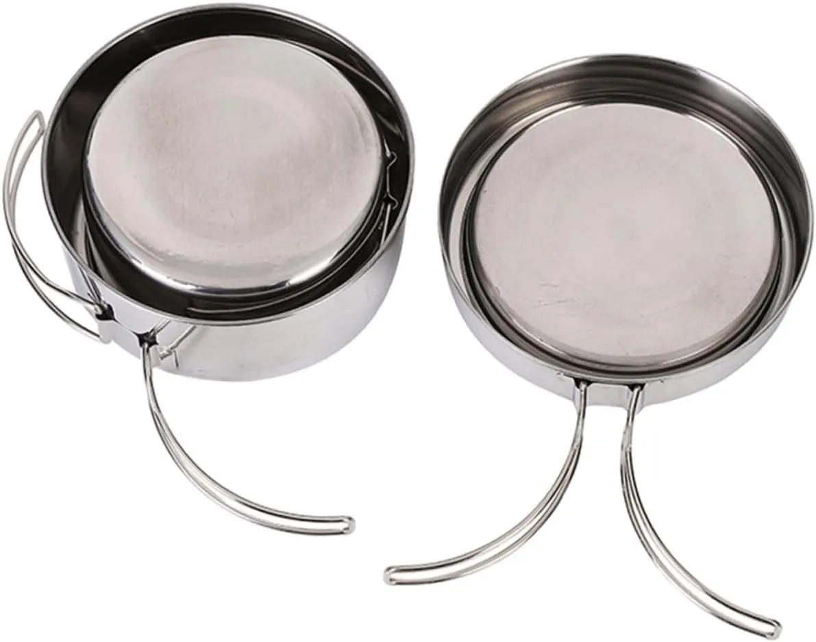 4-Piece Outdoor Cooking Pot Set Collapsible Camping Cookware Titanium Camping Cookware Rv Camping Accessories Lightweight Cookware Set