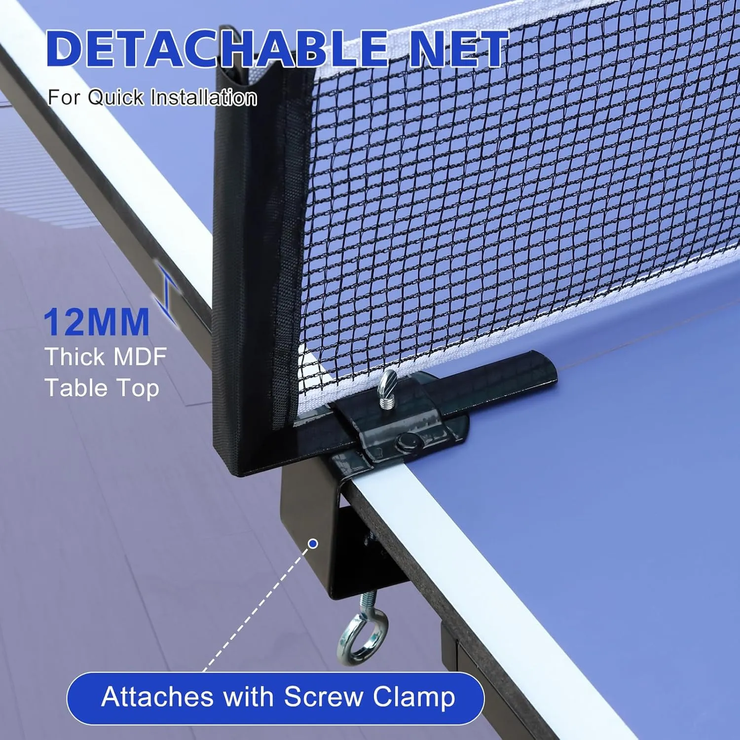 4.5/6ft/9ft Mid-Size Portable Ping Pong Tables Set, Foldable Table Tennis Table with Net,2 Paddles & 3 Balls, Professional MDF Tables for Indoor/Outdoor Multi-Use Free Standing Ping Pong Table
