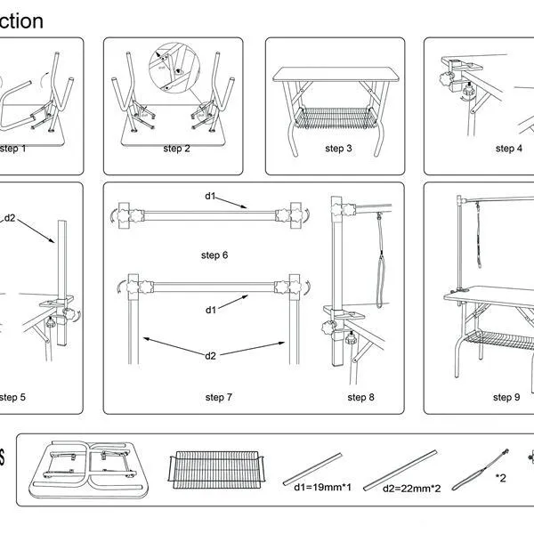 46 Inch Foldable Dog Pet Grooming Table – Heavy Duty
