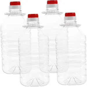 4pcs Transparent Water Storage Jugs Leakproof Portable Water Bottles Caps for Camping Outdoor Use and Daily Hydration Sturdy and Containers