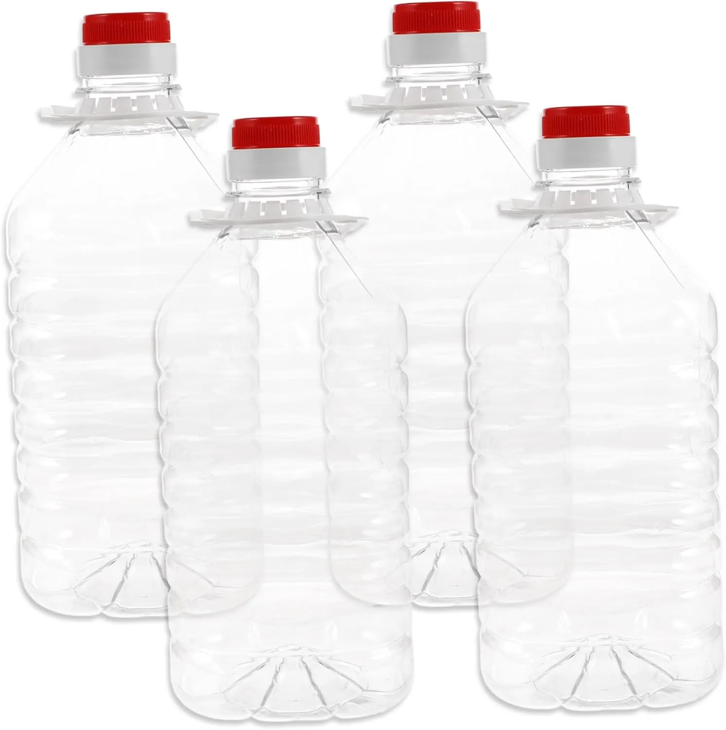 4pcs Transparent Water Storage Jugs Leakproof Portable Water Bottles Caps for Camping Outdoor Use and Daily Hydration Sturdy and Containers