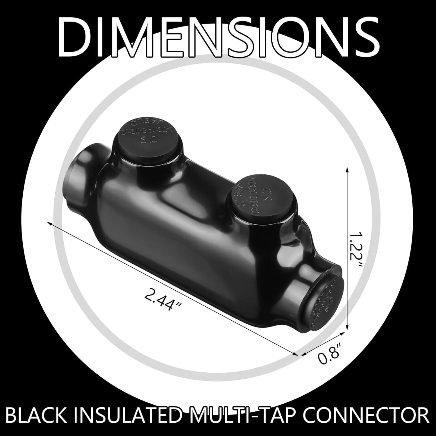 5 Pcs Insulated Wire Connectors Black Splice Connector 2 Ports Multi Cable Soldering Lugs Double Side Entry Cable Splicers with Oxide Inhibitor (2/0-6 Wire Range)