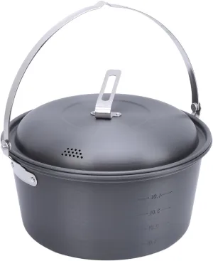 5.0L Camping Pot, Aluminum Hanging Pot for 6-8 Person, Lightweight Cookware, Portable Picnic Cookware Kit for Outdoor Hiking, Barbecue, Cooking, Boiling, Steaming, Grilling