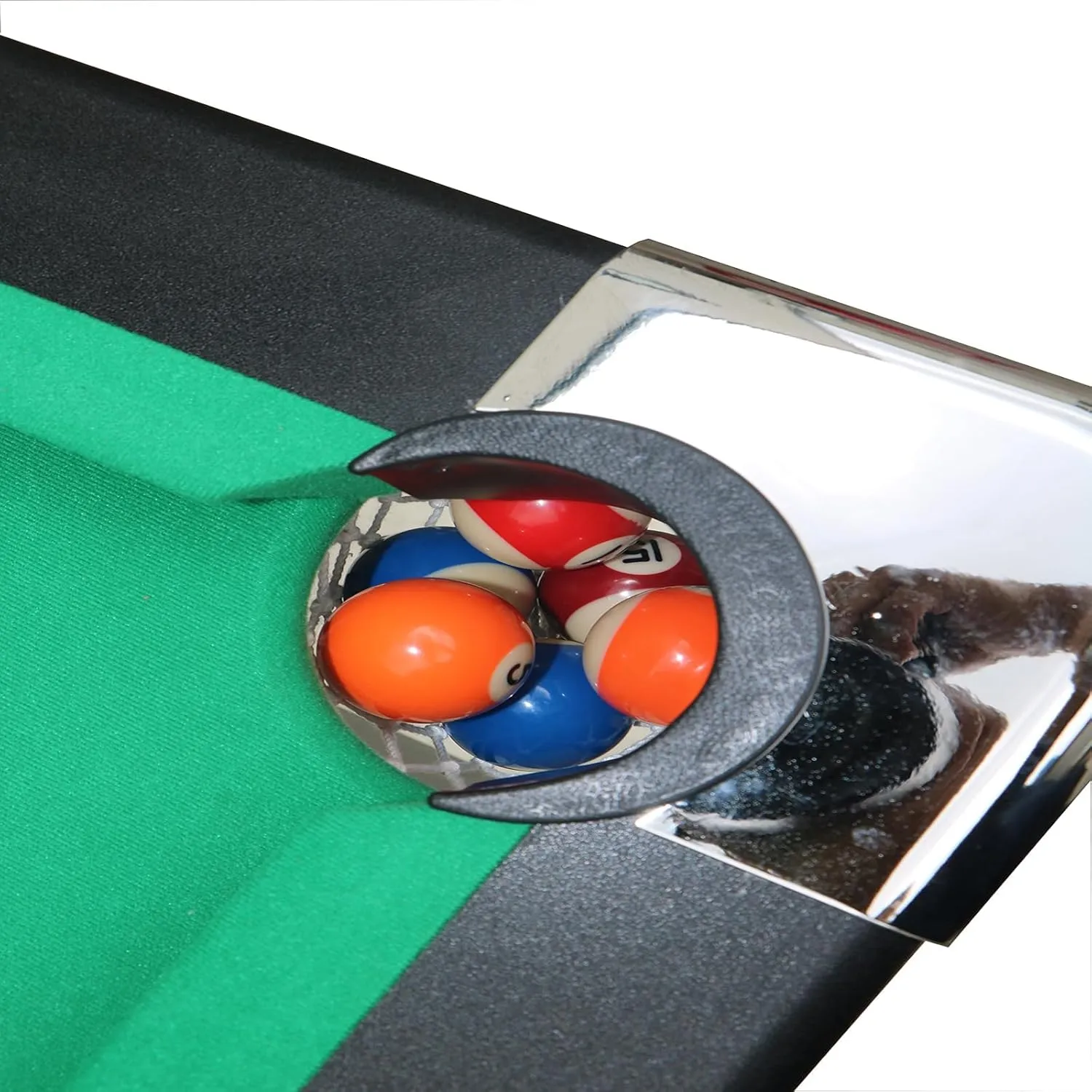 5.5 FT Billiards Table,Stable Pool Table,Portable Pool Billard Table Includes Full Set of Balls,2 Cue Sticks,Chalk,and Felt Brush,Foldable&Easy Assembly for Adult/Teenagers/Kids/F