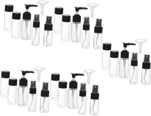 5sets Travel Dispenser Bottle Refillable Cosmetics Kit Spray Lotion Bottles for Travel Squeezable Containers for Toner Serum Makeup Remover and Foundation