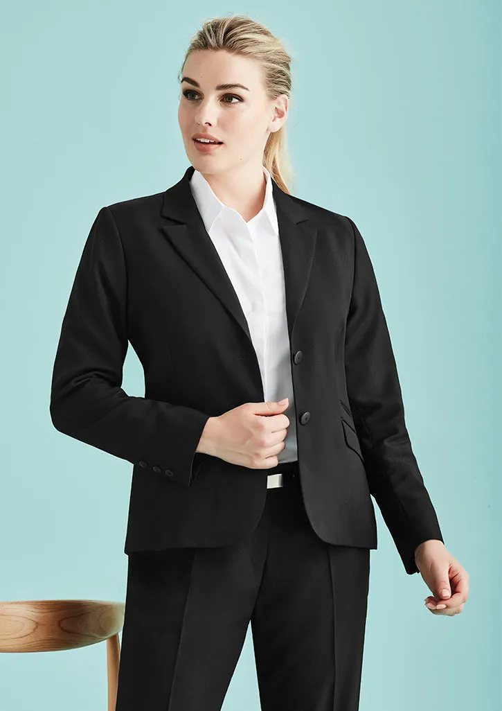 60119-Cool Stretch Womens Two Button Mid Length Jacket