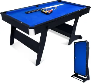 6FT Billiard Table, Portable Pool Table Set, Heavy-Duty Game Table with Cues, Balls, Triangle, Chalks and Brush for Adults Kids Home Game Room