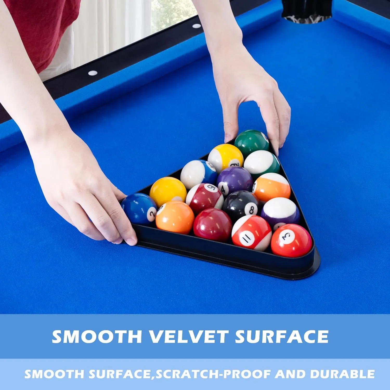 6FT Billiard Table, Portable Pool Table Set, Heavy-Duty Game Table with Cues, Balls, Triangle, Chalks and Brush for Adults Kids Home Game Room