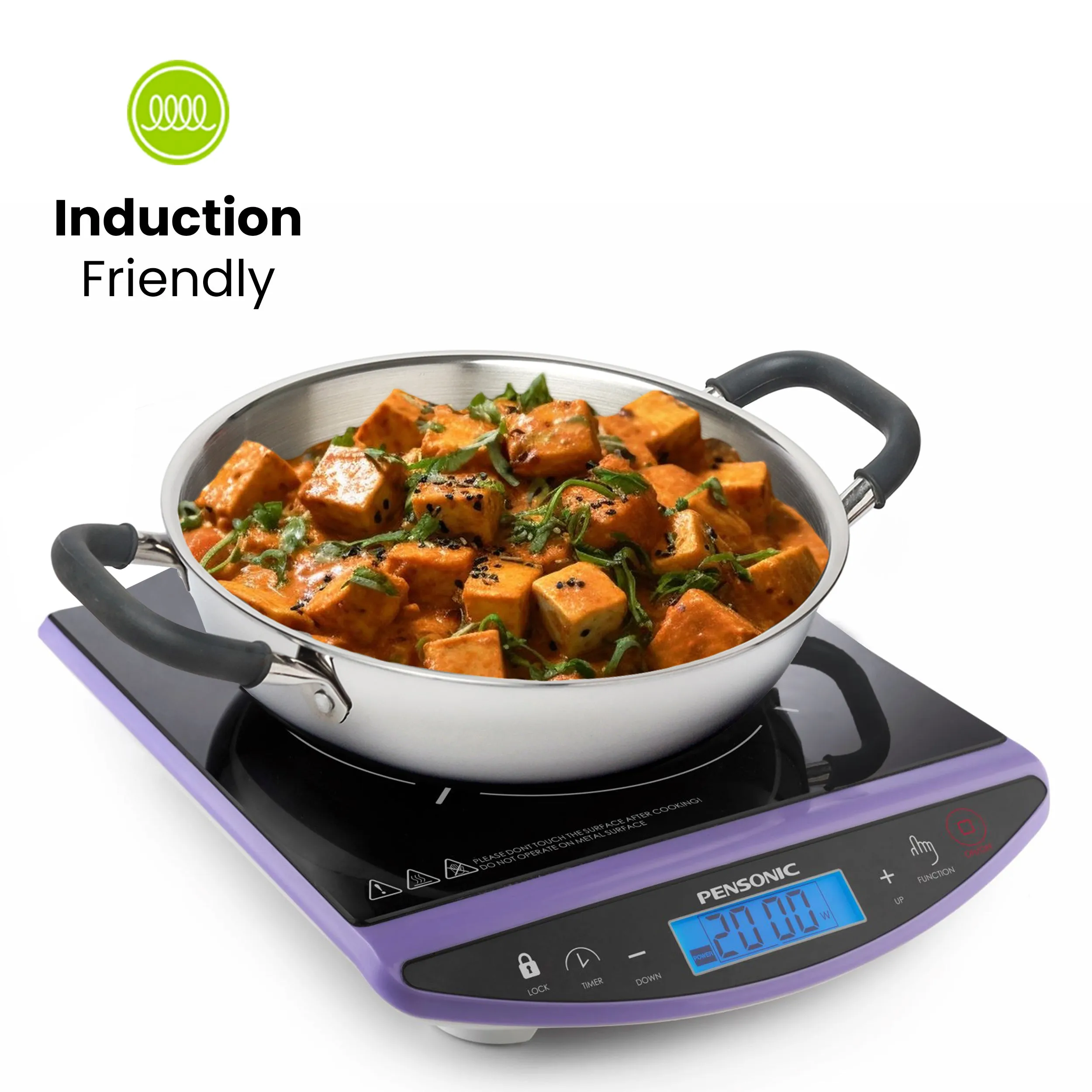 7.5L Allo CookSafe TriPly Kadhai | Stainless Steel | With Stainless Steel Lid | Induction Friendly | 34 cm