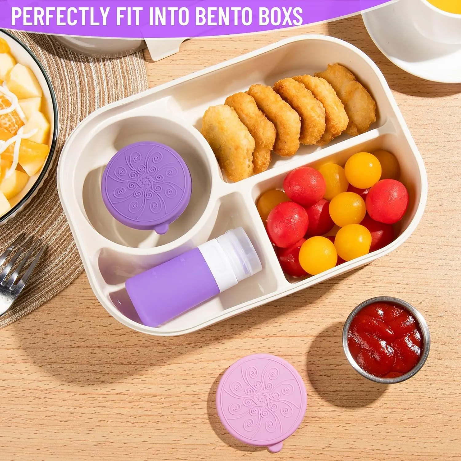 8-Pack Salad Dressing Container To Go, 2-oz Silicone Small Condiment Squeeze Bottles and 1.6 oz Stainless Steel Sauce Containers Cups, Leakproof Condiment Containers with Lids for Lunch Box