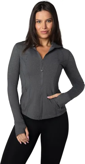 90 Degree By Reflex Full Zip Running Track Jacket Lightweight Athletic Slim Fit Jacket with Thumbholes