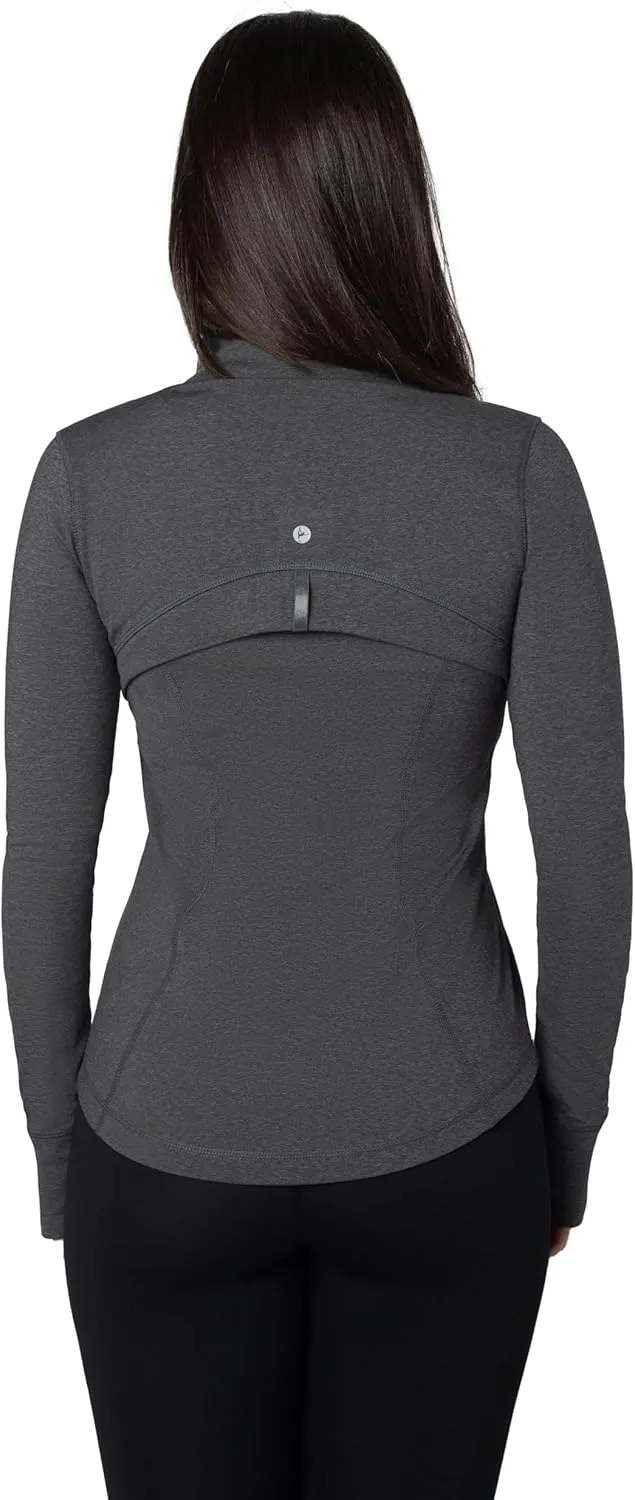 90 Degree By Reflex Full Zip Running Track Jacket Lightweight Athletic Slim Fit Jacket with Thumbholes