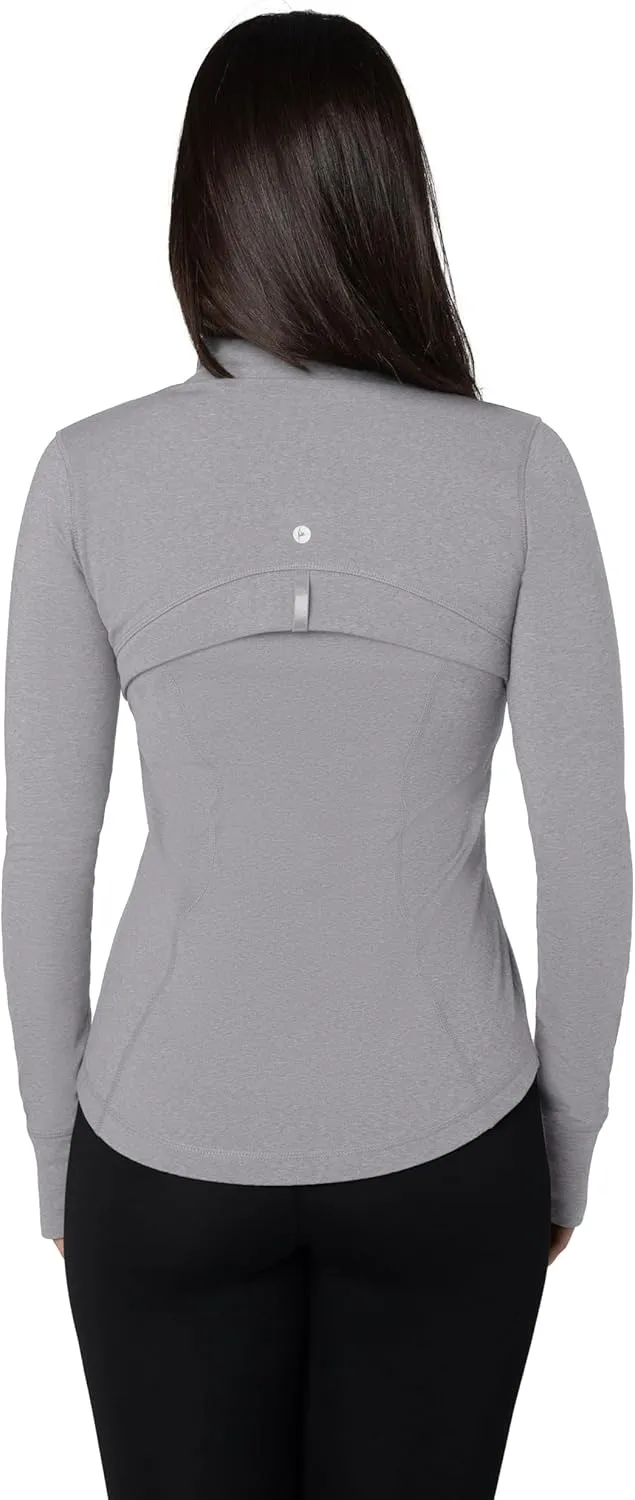 90 Degree By Reflex Full Zip Running Track Jacket Lightweight Athletic Slim Fit Jacket with Thumbholes