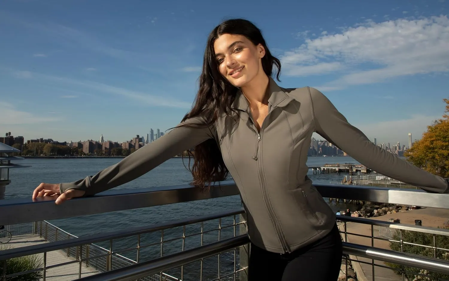 90 Degree By Reflex Full Zip Running Track Jacket Lightweight Athletic Slim Fit Jacket with Thumbholes