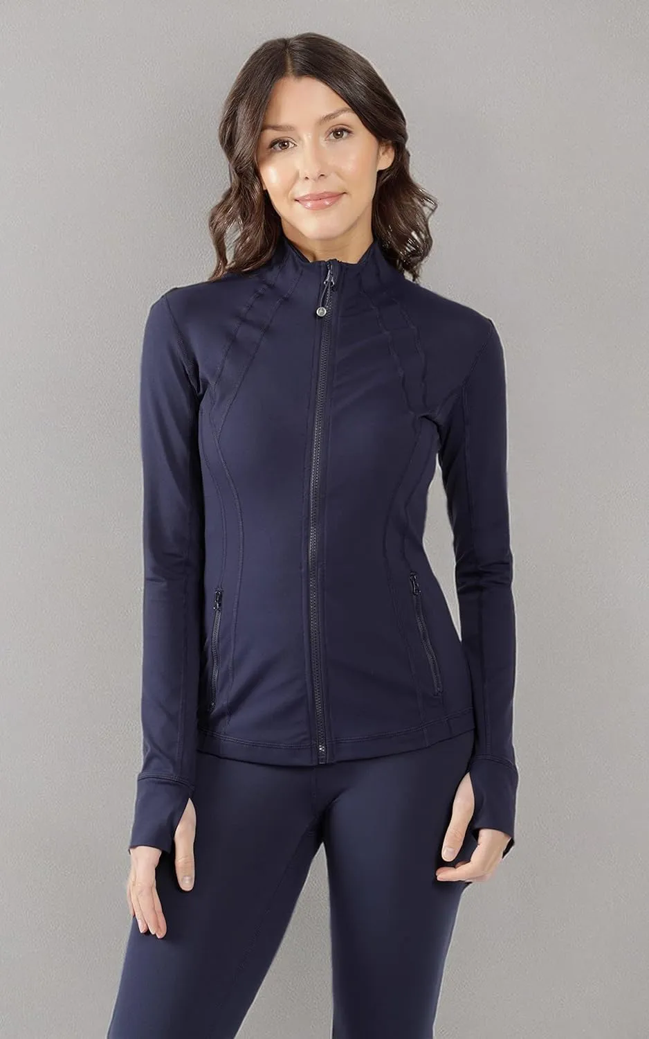90 Degree By Reflex Full Zip Running Track Jacket Lightweight Athletic Slim Fit Jacket with Thumbholes