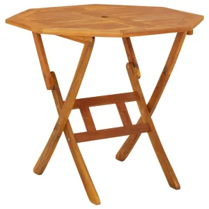 Acacia Wood Folding Patio Table Furniture 53.1"x33.5"x29.5"/35.4"x29.5"
