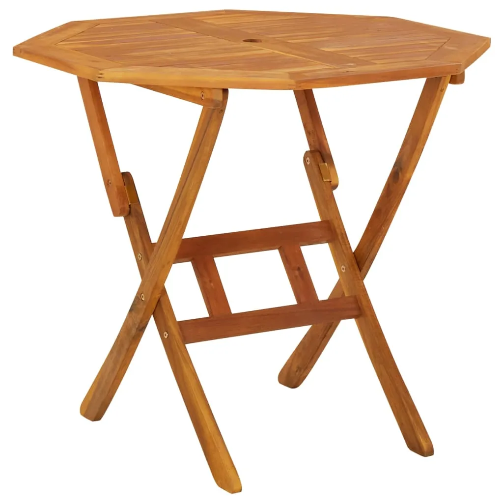 Acacia Wood Folding Patio Table Furniture 53.1"x33.5"x29.5"/35.4"x29.5"