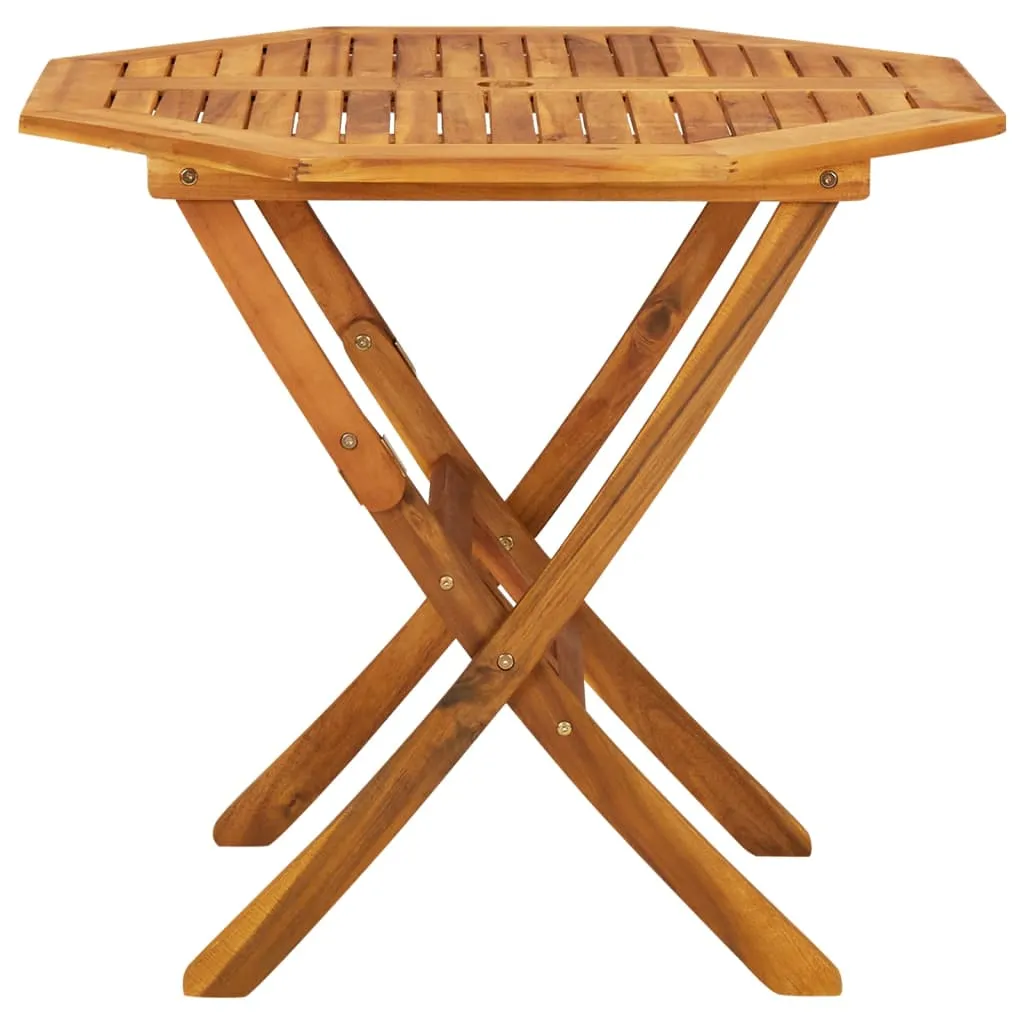 Acacia Wood Folding Patio Table Furniture 53.1"x33.5"x29.5"/35.4"x29.5"