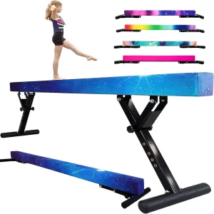 Adjustable balane Beam for Kids - 8FT Gymnastics Beam - high and Low Floor Beam for All Gymnastic Levels-Professional Gymnastic Equipment for Home and Gym Center