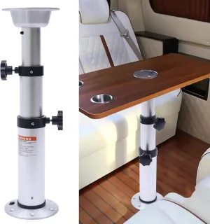 Adjustable Table Pedestal Stand RV Boat Table Pedestal 16.9-29.1 Inch Detachable Aluminum Table Base for RV Marine Boat Marine Yacht Workrooms Galley