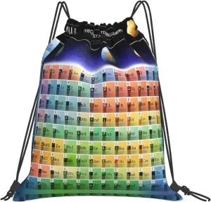 Adult Swimming Sackpack, Periodic table of elements Print Drawstring Gym Bag,Water Resistant Sports Bag for Men and Women