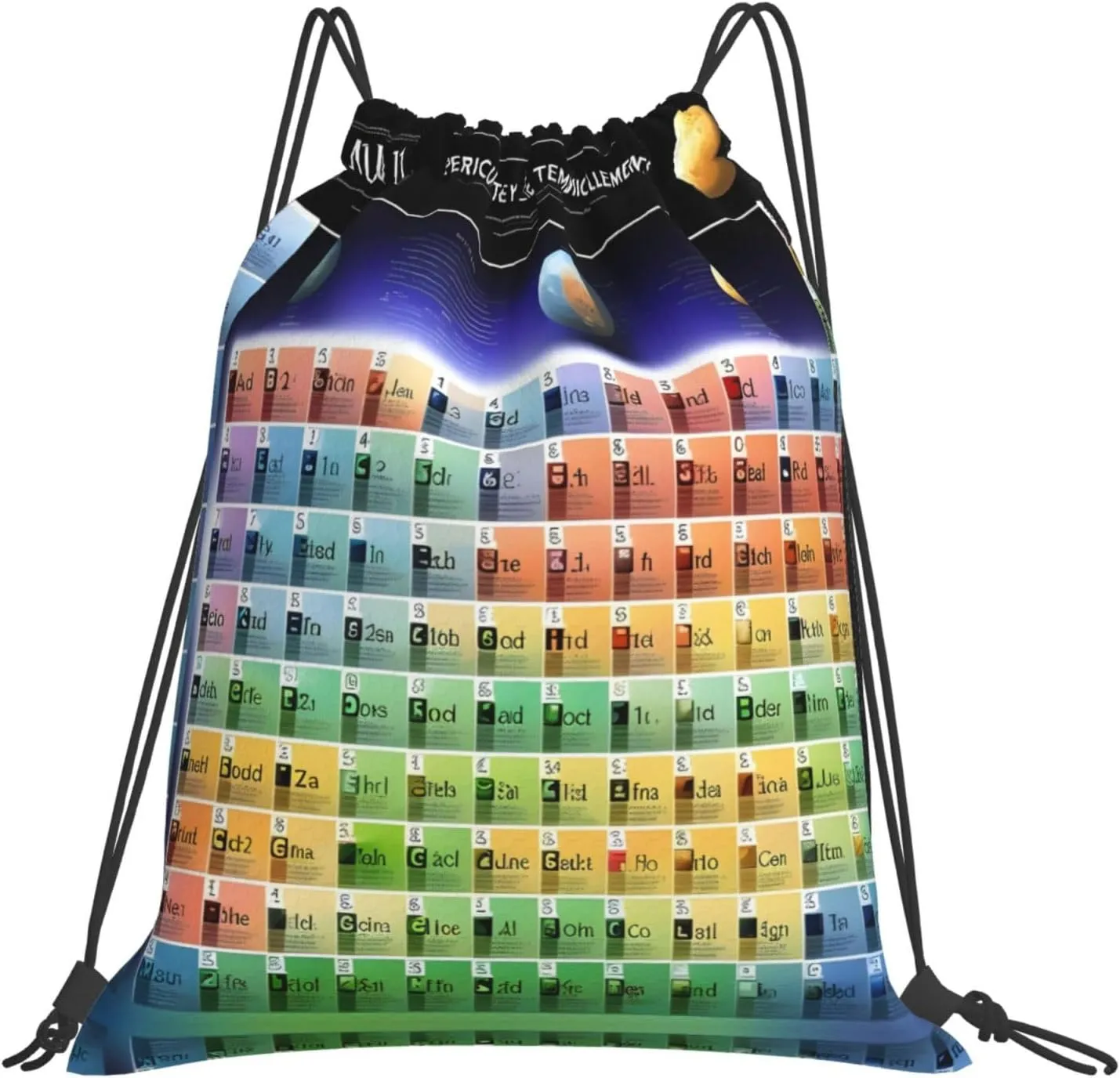Adult Swimming Sackpack, Periodic table of elements Print Drawstring Gym Bag,Water Resistant Sports Bag for Men and Women