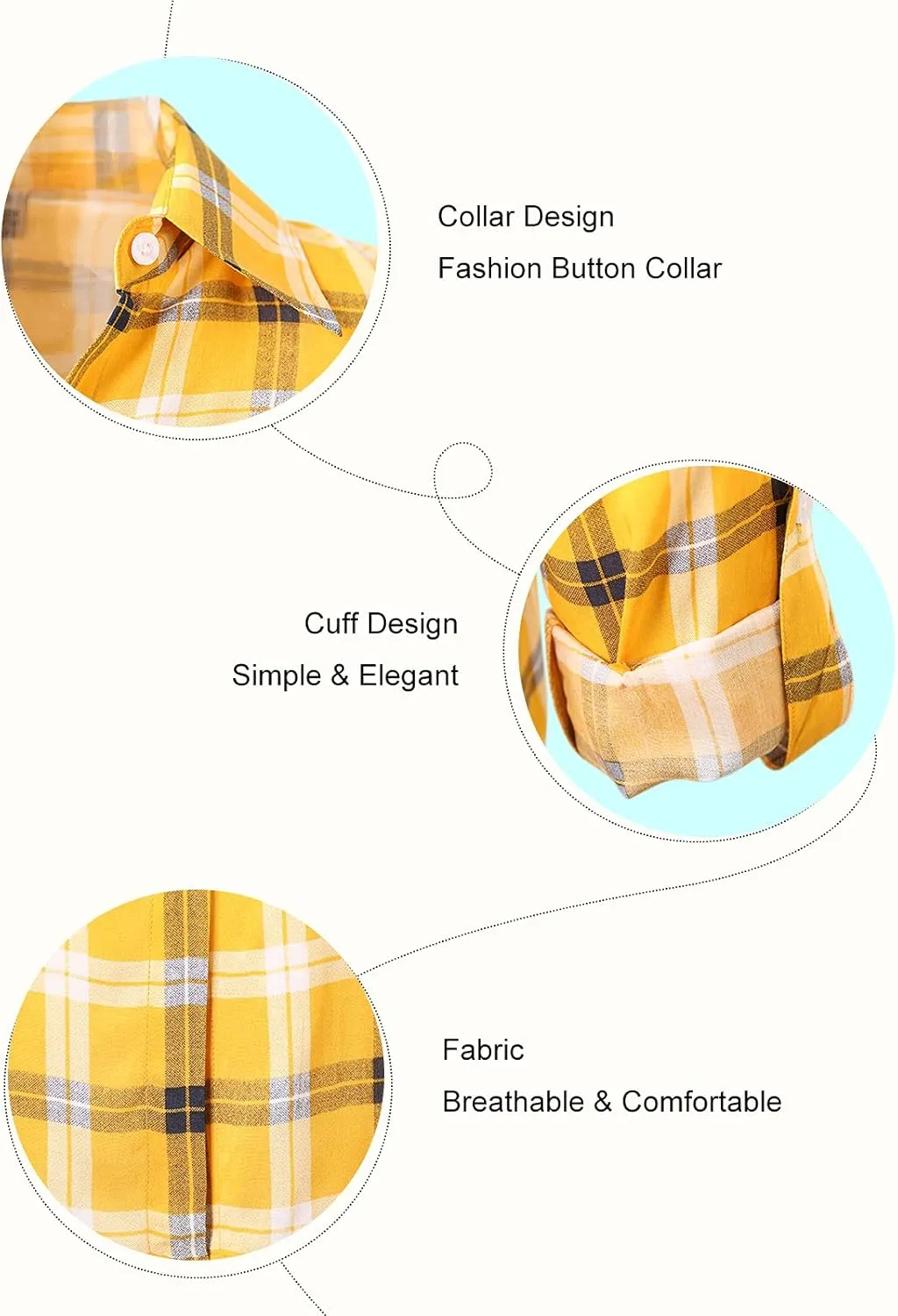 Aeslech Lightweight Plaid Shirts for Women Button Down Roll Up Sleeve Casual Tops Blouse