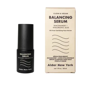Alder New York Balancing Serum | Anti-Aging Clarifying Facial Serum for Smooth, Hydrated & Youthful Skin Oil Free with Hyaluronic Acid, Willow Bark Extract Vegan 1oz