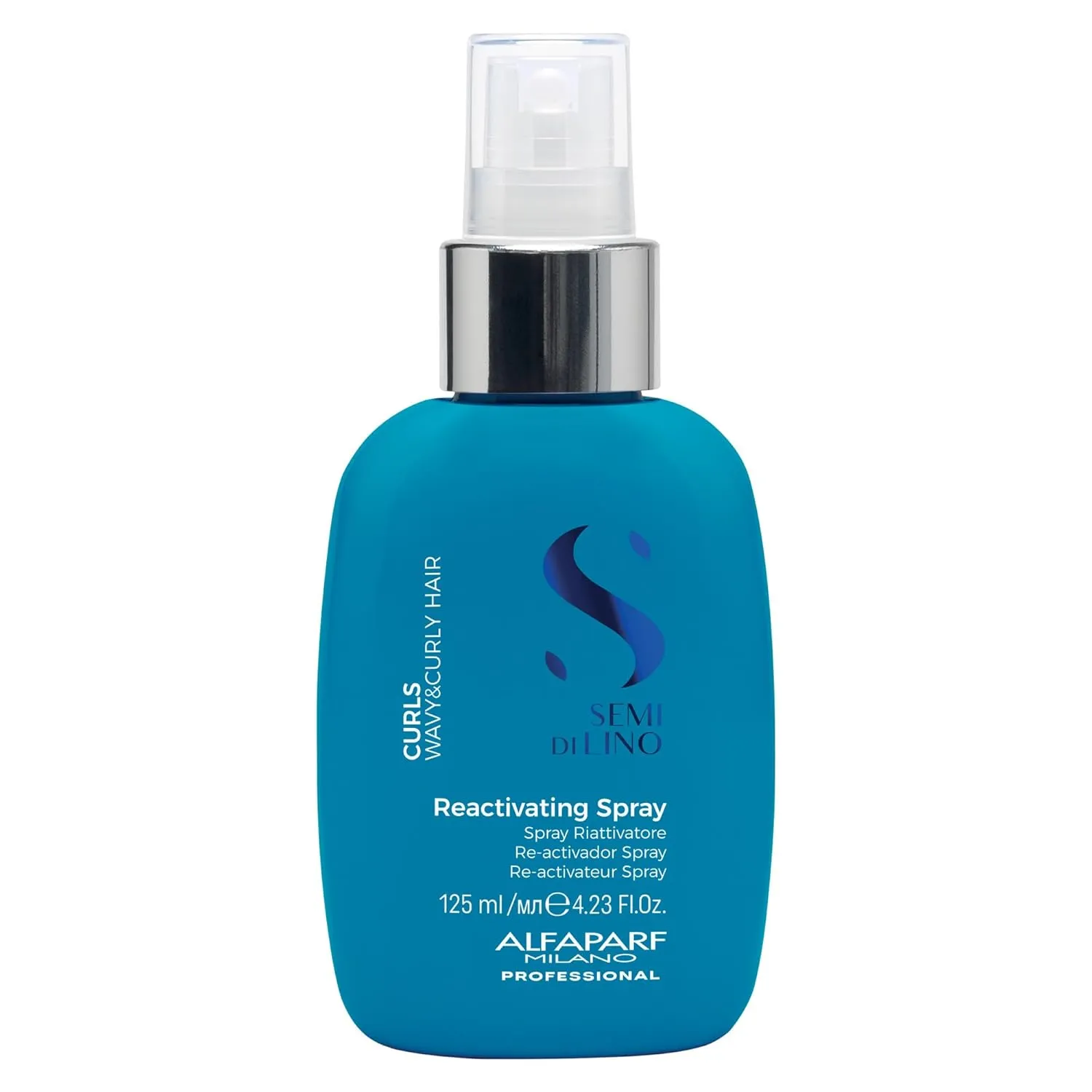 Alfaparf Milano Semi Di Lino Reactivating Curl Spray - Curl Activator, Detangling & Thermal Protection for Restored Shine - Lightweight, Hydrating Product (4.23 fl oz)