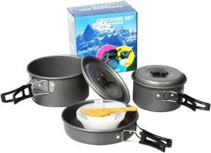 All-in-one Camping Cookware Kit Folding Pot Pan Set Cooking Utensil Set Outdoor Camping Accessories Camping Stoves Travel Set