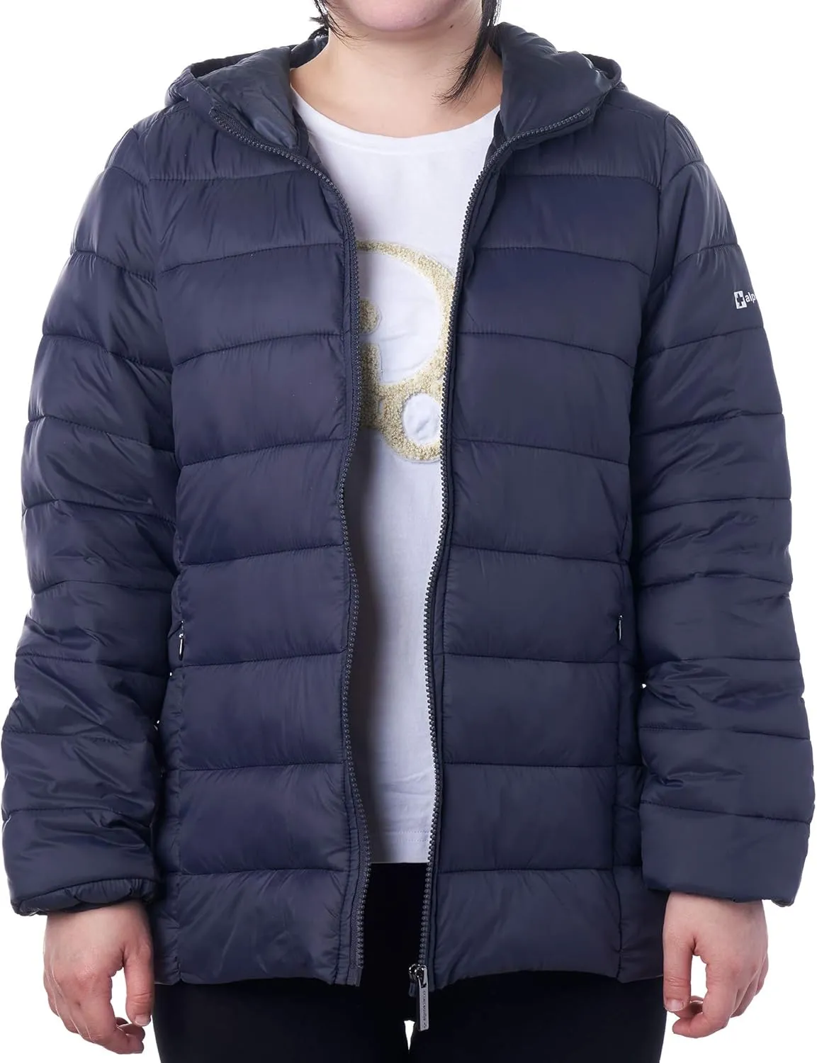 Alpine Swiss Eva Womens Down Alternative Puffer Jacket Hooded Light Packable Coat