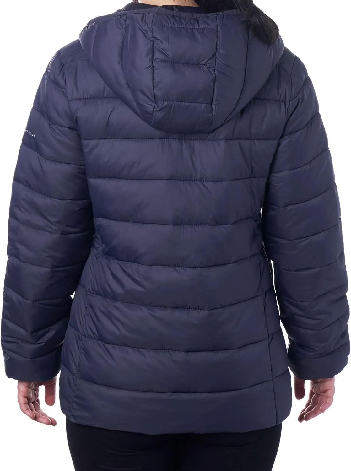 Alpine Swiss Eva Womens Down Alternative Puffer Jacket Hooded Light Packable Coat