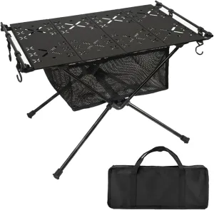 Aluminum Alloy Folding Table Barbecue Camping Table, 20kg Load Capacity IGT Table Portable Multifunction Portable Picnic BBQ Table, Camping Table Hiking Roll-Desk with Storage Bag