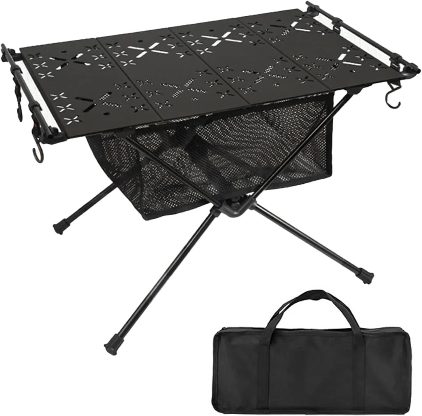 Aluminum Alloy Folding Table Barbecue Camping Table, 20kg Load Capacity IGT Table Portable Multifunction Portable Picnic BBQ Table, Camping Table Hiking Roll-Desk with Storage Bag