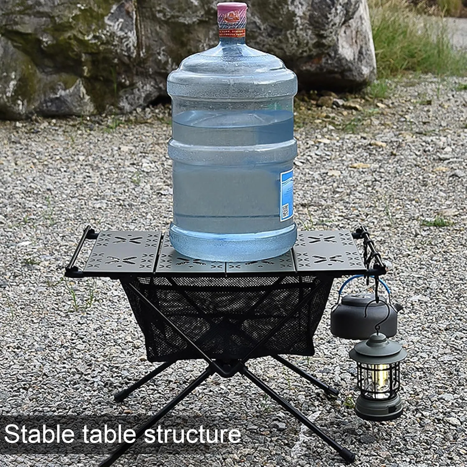 Aluminum Alloy Folding Table Barbecue Camping Table, 20kg Load Capacity IGT Table Portable Multifunction Portable Picnic BBQ Table, Camping Table Hiking Roll-Desk with Storage Bag