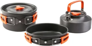 Aluminum Camping Cookware Kit 2-3 Person Set Lightweight Portable Cooking Pot Kettle Ideal for Outdoor Activities Camping Hiking