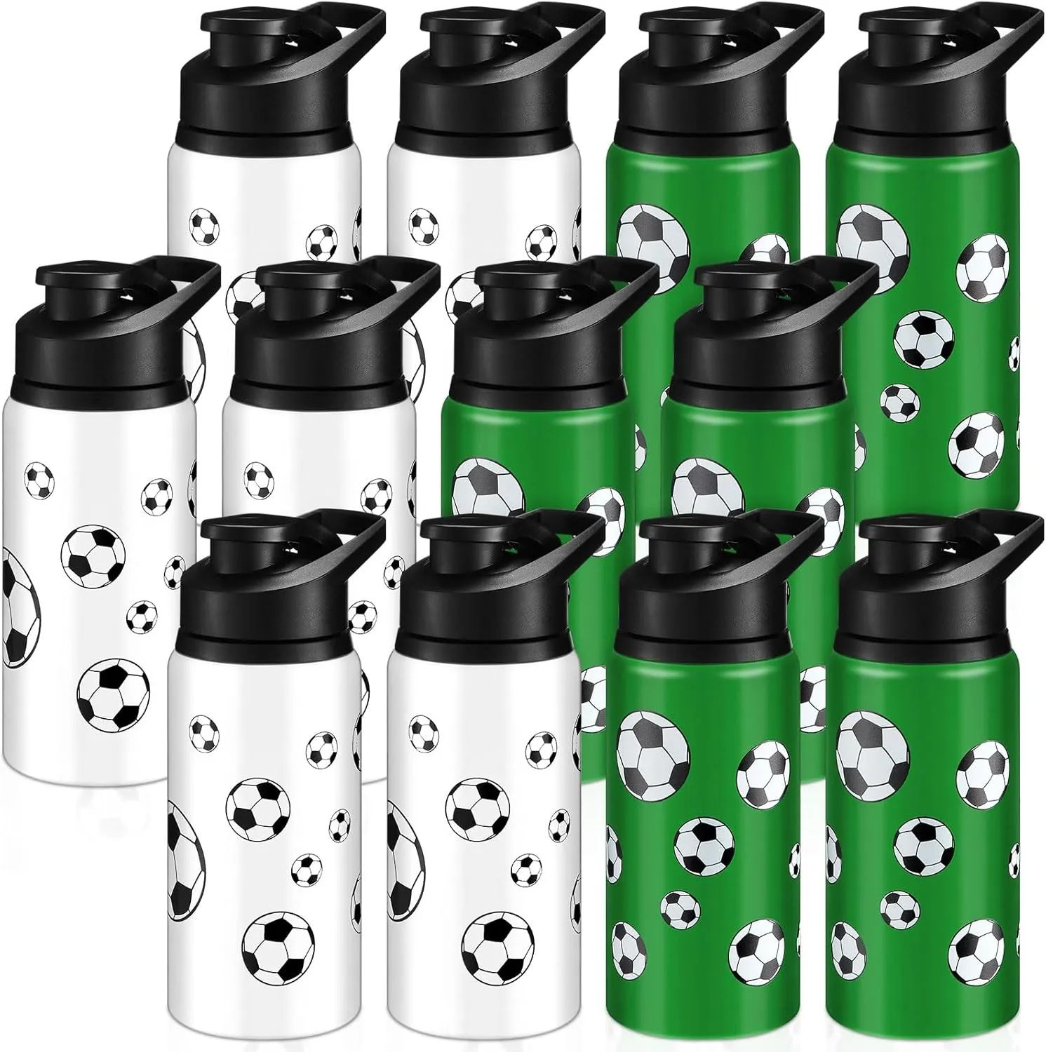 Aluminum Sports Water Bottle Bulk with Snap Lids, 17 oz Leakproof Reusable Cups, Metal Sports Bottle for Travel Gym Hiking Cycling Camping Bike Cages