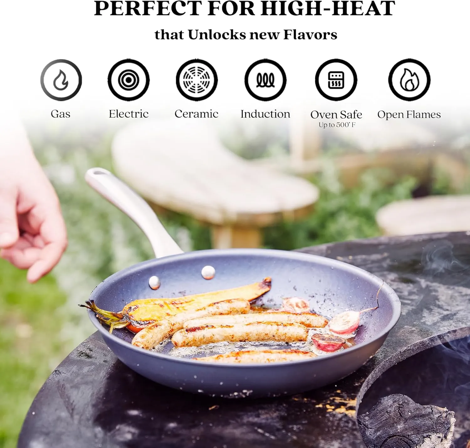 Alva Black Angus 9.5 & 11" Carbon Steel Frying Pan Set, Chef-Grade Hammered Blue Steel Skillet, Naturally Nonstick When Seasoned, PFAS/PFOA Free, Induction Oven, BBQ Safe, Lightweight Premium Cookware