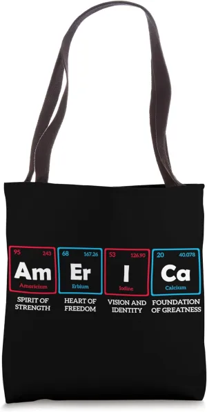 America Periodic Table Element Freedom Chemistry USA Spirit Tote Bag
