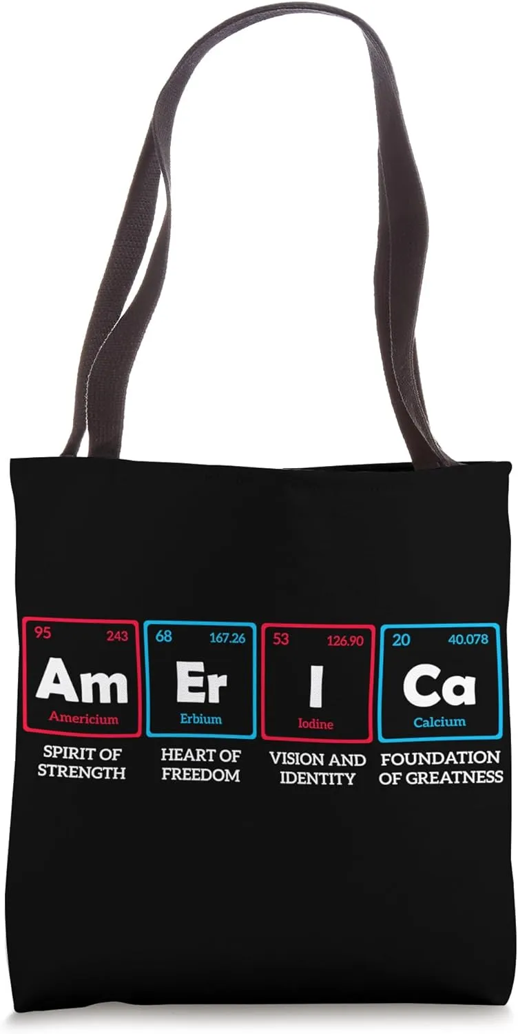 America Periodic Table Element Freedom Chemistry USA Spirit Tote Bag