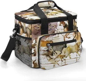 American Cowboy Cows 22.5L Insulated Camping Coolers Bag Large Leakproof Ice Chest for Beach Travel Picnic