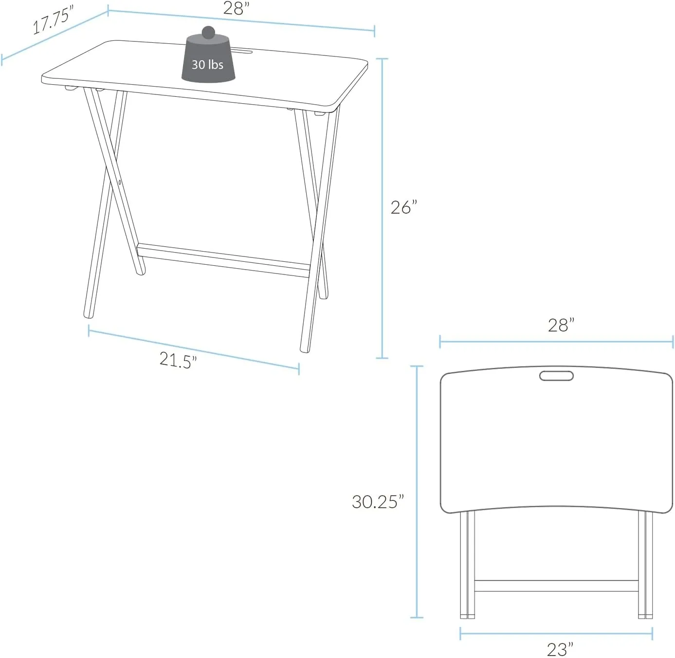 American Trails Arizona Folding Table with Solid American Hardwood - Walnut